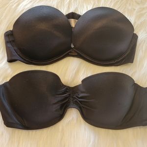 Victoria Secret Black Strapless Bras -Set of 2